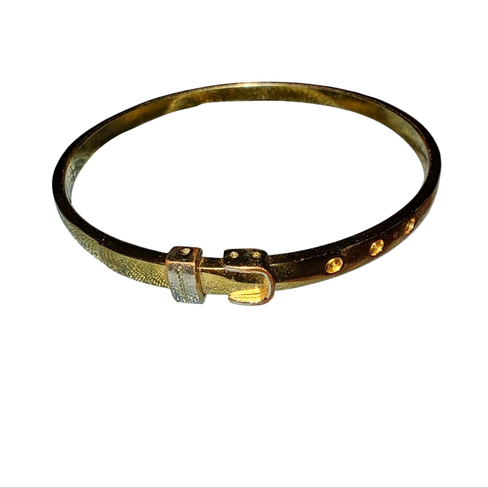 Liz Claiborne Gold-Tone Buckle Bangle Bracelet